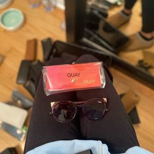 Quay noosa metal womens oversized cat eye sunglasses in pink tort